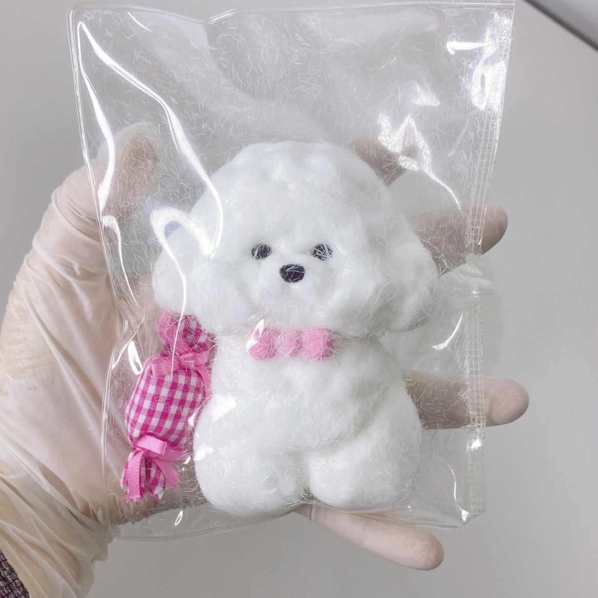 Cute white bichon frise lovely puppy squishy toy